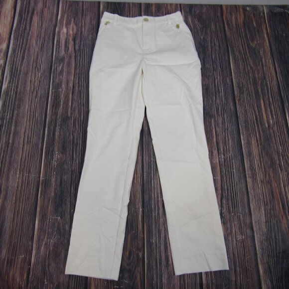 Lilly Pulitzer 29" Ana High Rise Pant White Size 00 NWT Travel Dinner Resort - Picture 3 of 7